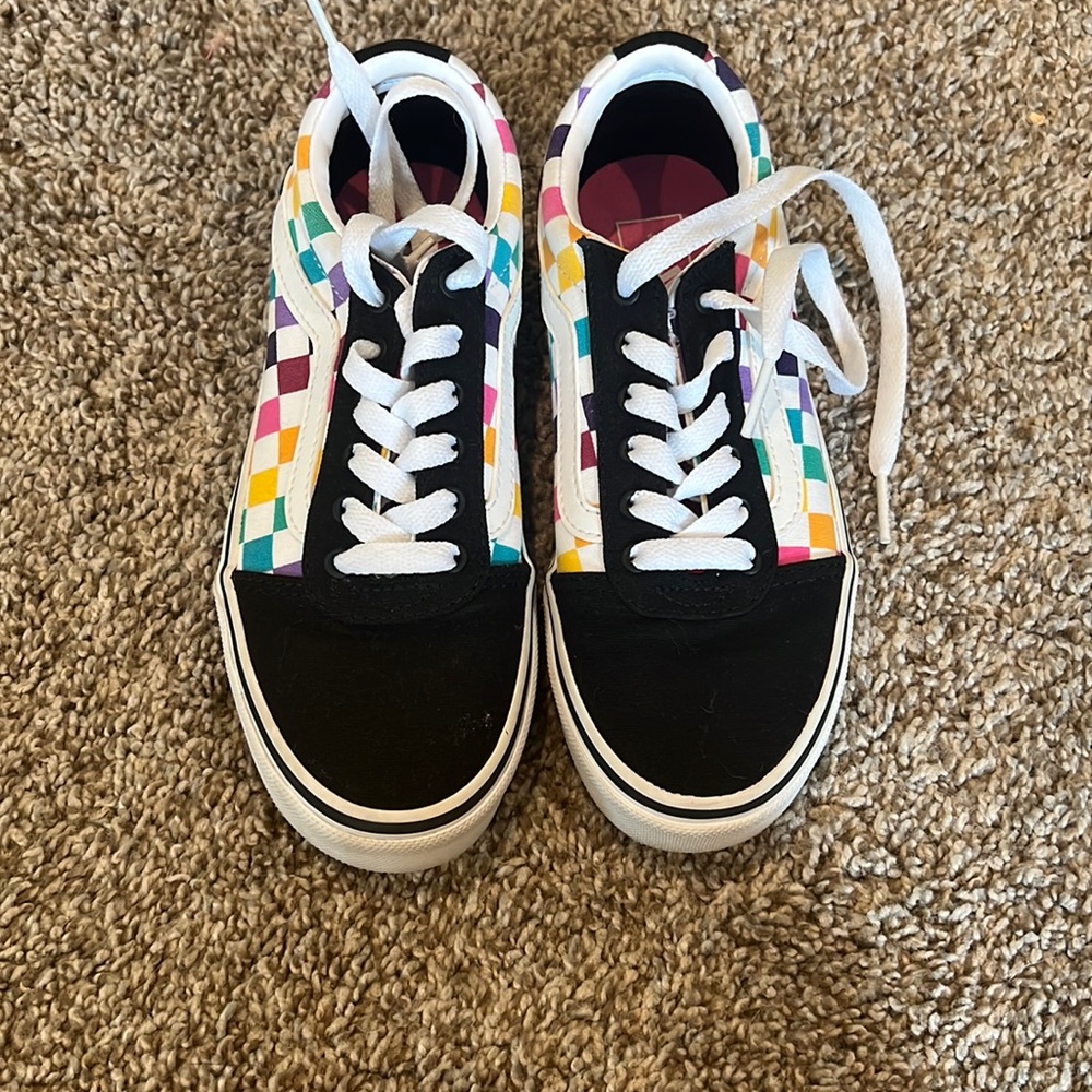 Girls' Vans Rainbow Check Old Skool size 1
